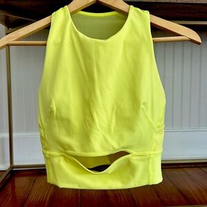 Lululemon bright yellow  high neck bra / crop tank